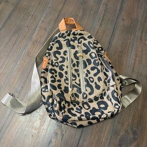 Leopard print back pack - women’s bag, purse